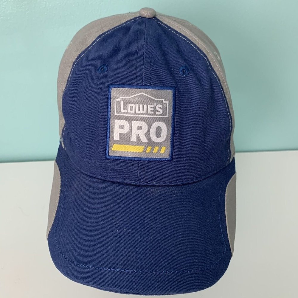 Lowes For Pros Blue Hat Patch Logo Baseball Cap Adjustable Back Dad Hat EC